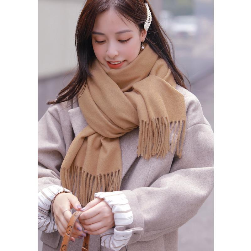 Autumn and Winter Scarf Shawl High End Versatile Solid Color Scarf for Women Autumn and Winter Warm New Imitation Cashmere Scarf