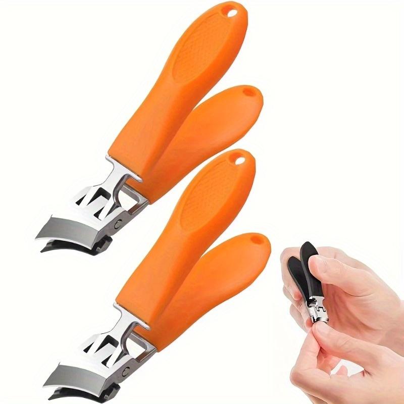 Anti-Splash Slanted Nail Clippers, Wide Jaw Stainless Steel Fingernail Toenail Cutter, Professional Manicure Tool for Safety
