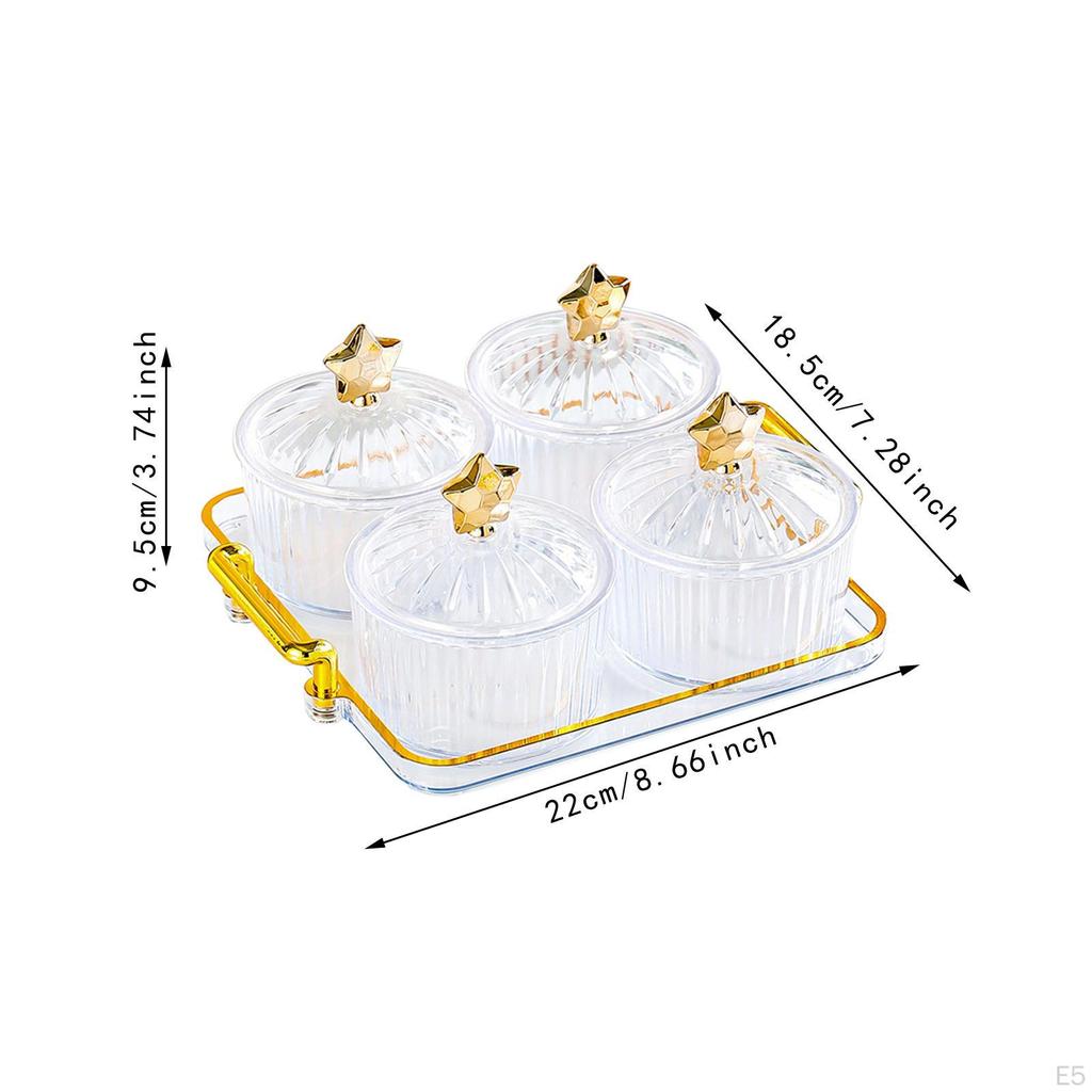 Поднос для сухофруктов с крышкой, сервировочная тарелка для десертов, декоративная разделенная чаша для орехов для гостиной