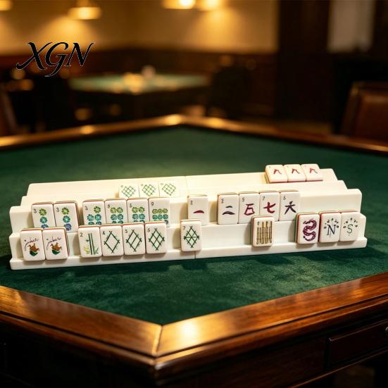 Portable Mahjong Game Accessories 1/2/4Pcs Folding Double Rack, 2 Player Tile Holder Stands for Up to 1.5 Inches Tiles, Accessory