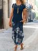 Women's Casual Dresses - Elegant Sleeveless Floral Print A Line Dress Women Party Casual Long Dress with Pocket Round Neck