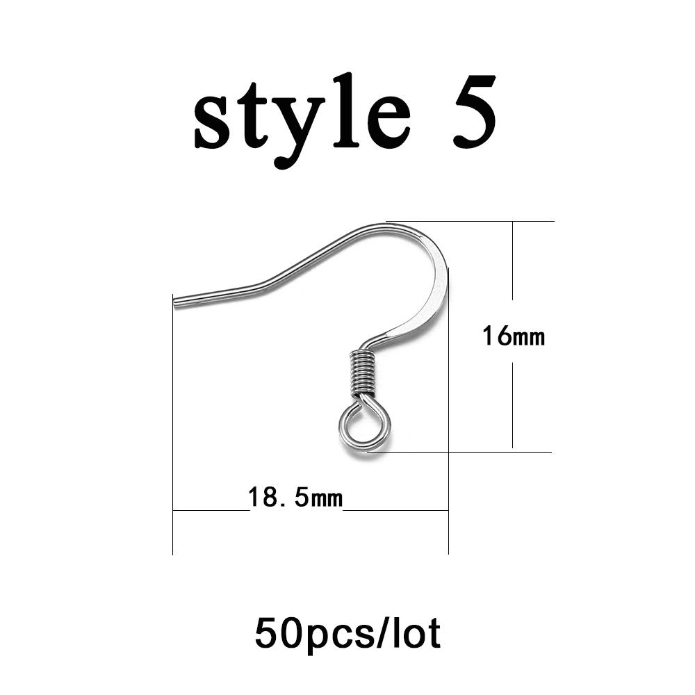 20-50pcs Stainless Steel Hypoallergenic Earring Hooks Fish Earwire Earrings Clasps Earring Wires For Jewelry Maki