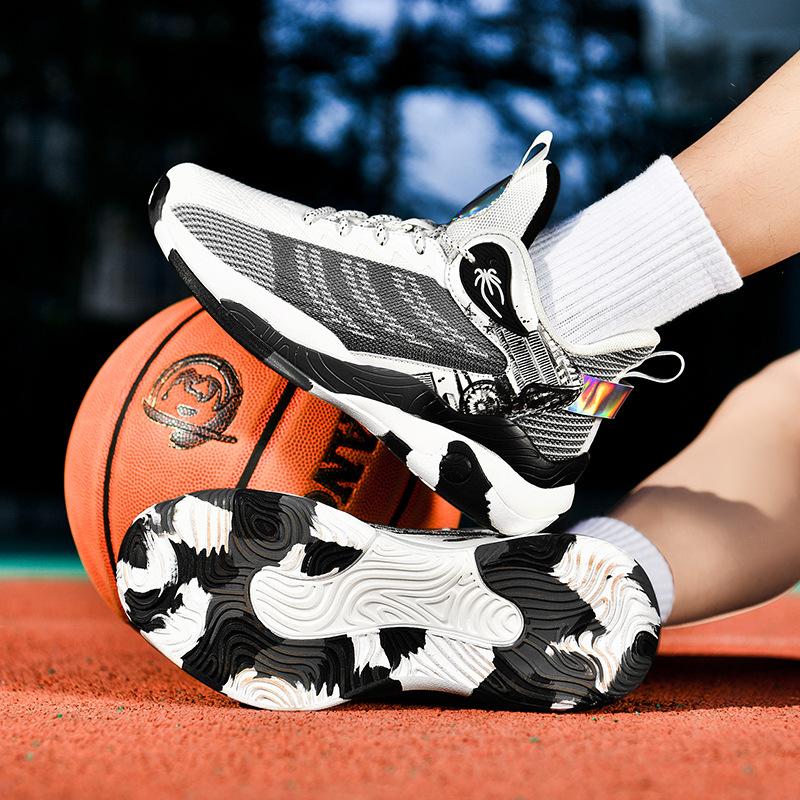 Men's Trend Air Cushion Basketball Shoes with Shock Absorption and High-quality Sports Shoes for Running