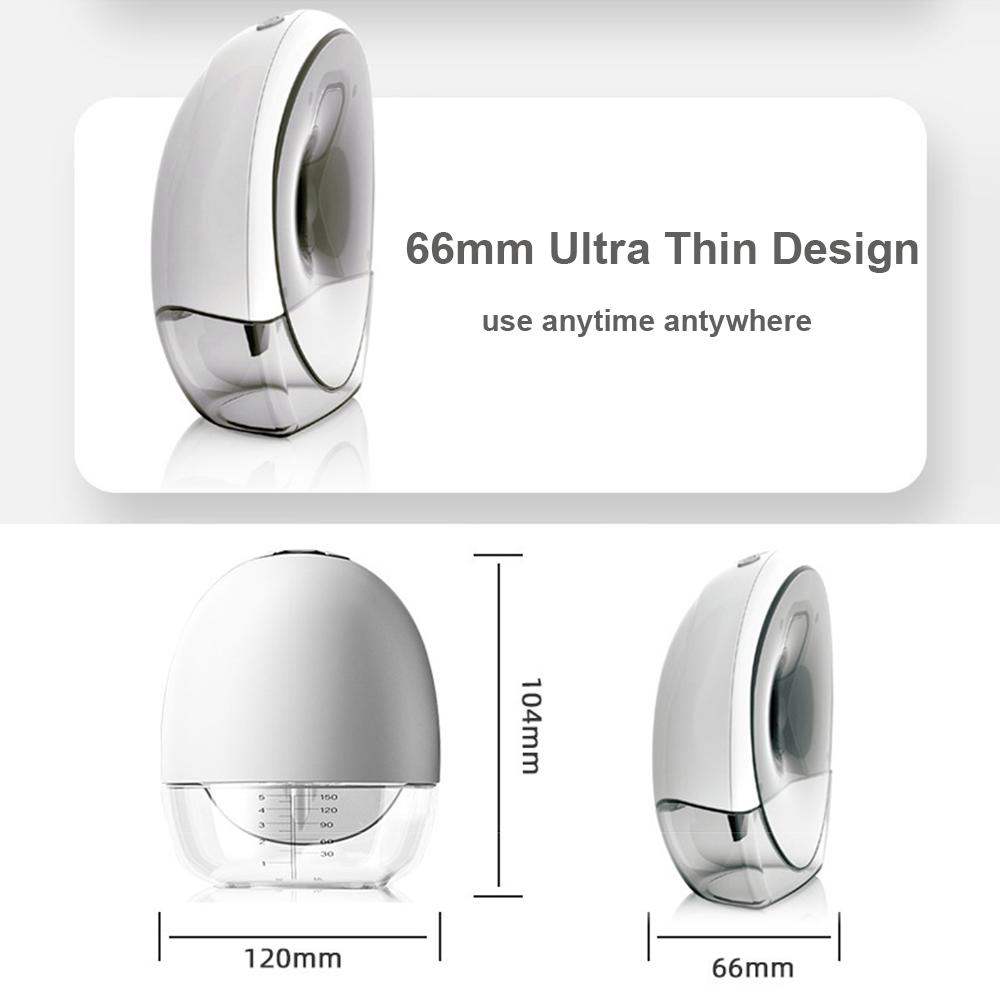 Переносной молокоотсос Электрический молокоотсос без помощи рук со светодиодным экраном для грудного вскармливания 4 режима 9 уровней всасывания Низкий уровень шума с сбором молока на 150 мл