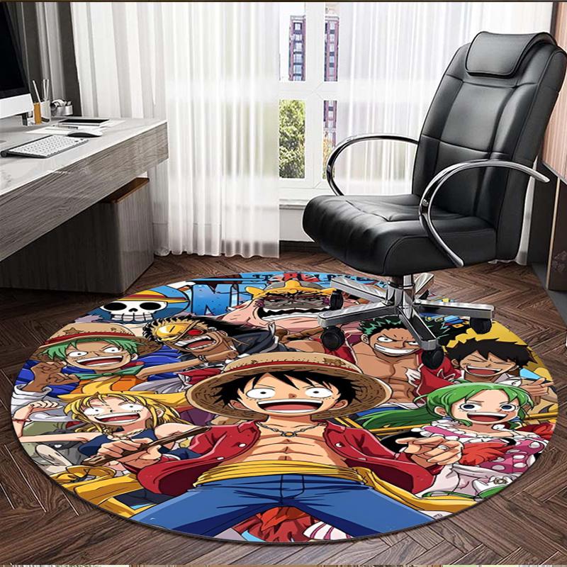 One Piece Print Round Rug, Washable Floor Carpet, For Entryway Dorm Laundry Room Office Study, Home Decor Birthday Christmas Gift