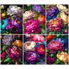 Cross Stitch Kit 5d Diamond Painting Blooming Peony Flower Diy Full Square Round Drill Mosaic Diamond Embroidery