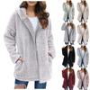 Women's Fashion Fall Winter Thick Plush Long Sleeve Pocket Jacket Top