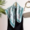Beach Sunscreen Kerchief Luxury Design Square Scarves Women Popular 70X70Cm Silk Hijab The Four Seasons Headscarf
