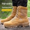 Новые коричневые боевые тренировочные ботинки: Мужские и женские высокие, пылезащитные, дышащие ботинки для альпинизма на молнии из коровьей кожи