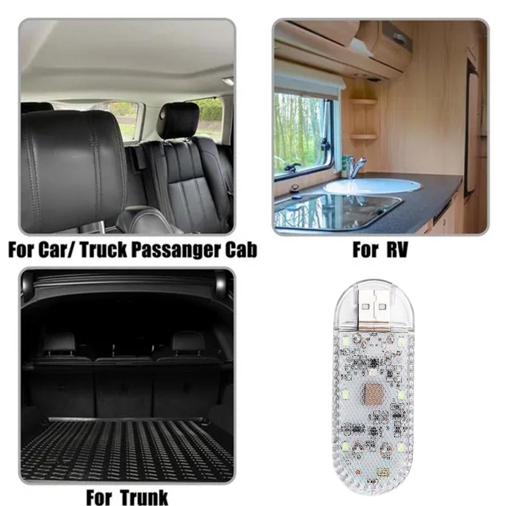 1pc Sensor USB LED Interior Light LED Lamp Car Ceiling Lamp Reading Light Car Decorations Roof Interior Lighting