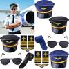 Аксессуары для костюма Капитана Шляпа Капитана Погоны Uniform вышитая аппликация Очки Галстук для мужчин Косплей