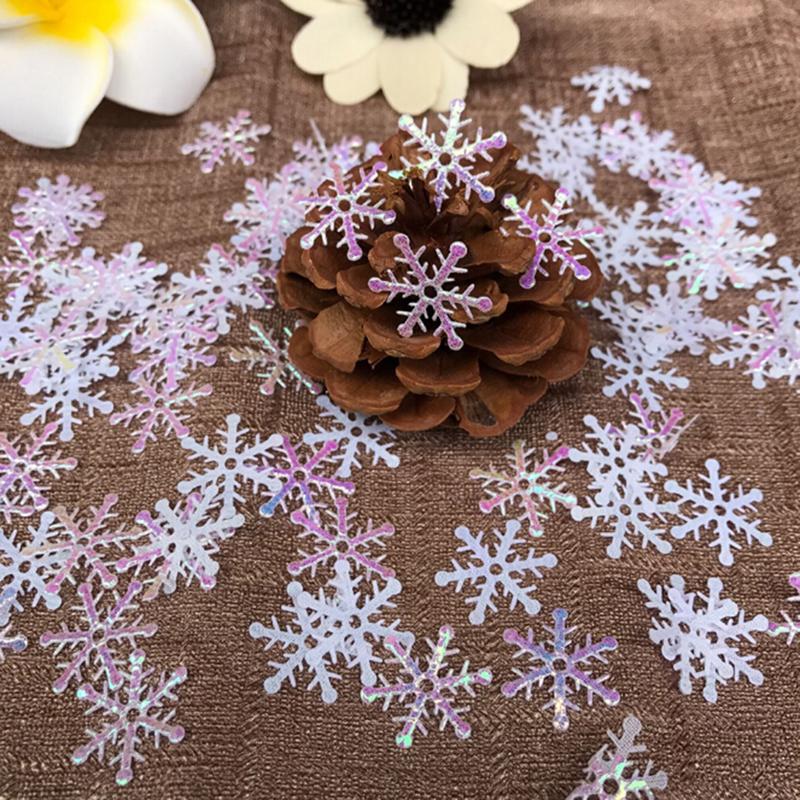Mini Christmas Snowflakes Confetti Xmas Tree Ornaments Winter Home Party Decorations Festive Holiday Creative Decor Supplies