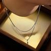 2Pcs/Set Hip Hop Rivet Pendant Thin Snake Chain Necklace For Men Punk Silver/Gold Color Cuban Link Chain Party Jewelry