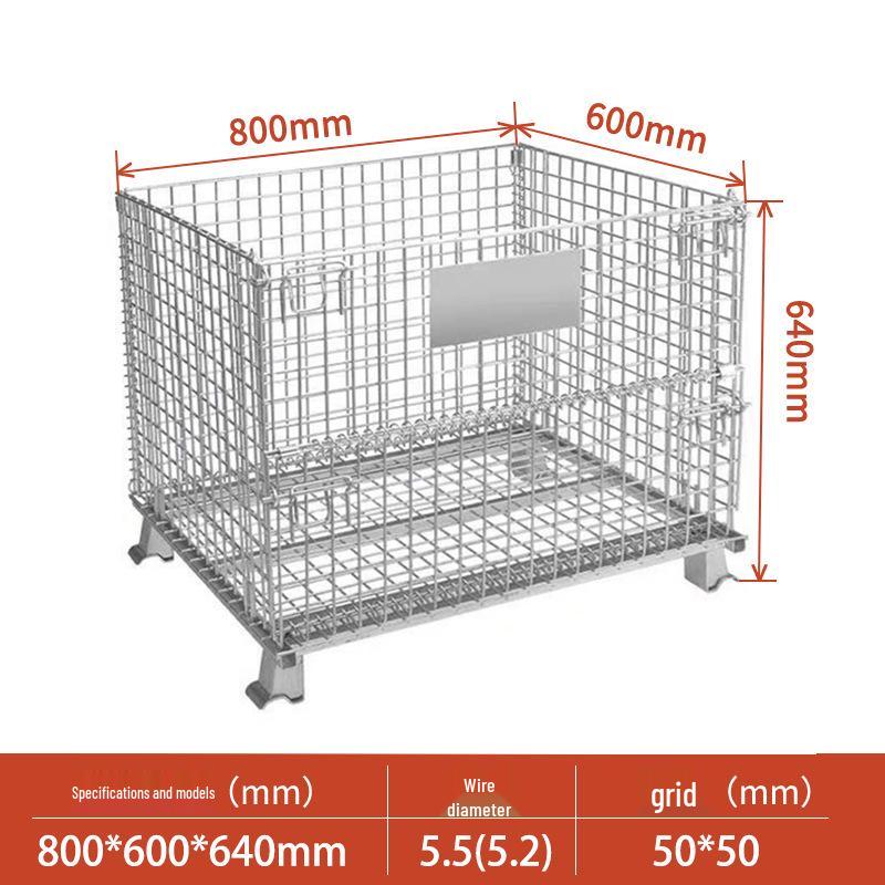 Movable Foldable Metal Storage Cage for Warehouse and Workshop Logistics