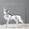 Geometric Art Growl Wolf Statue Resin Animal Figurine Crafts Home Living Room Desktop Office Bookshelf Decor Sculpture Ornaments
