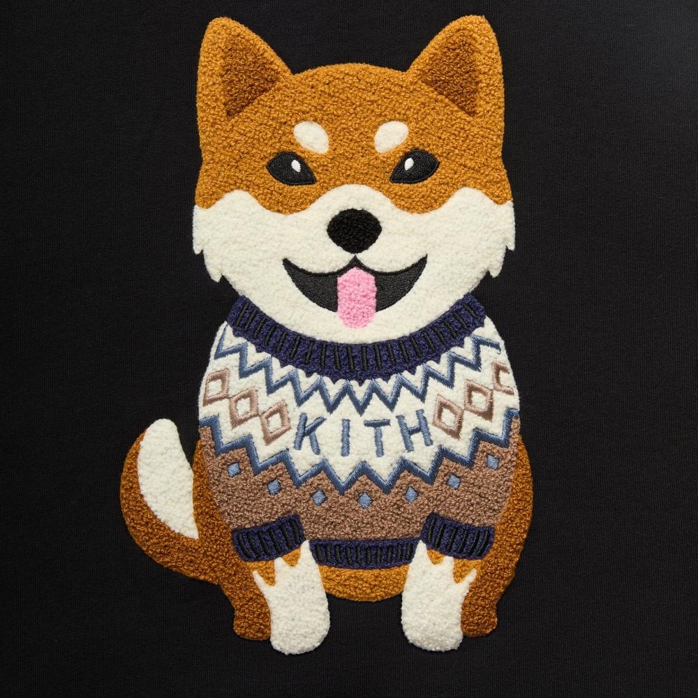 Kith Kithmas 2025 Свитшот с принтом Shiba Nelson 'Черный' Мужской KHM034423-001