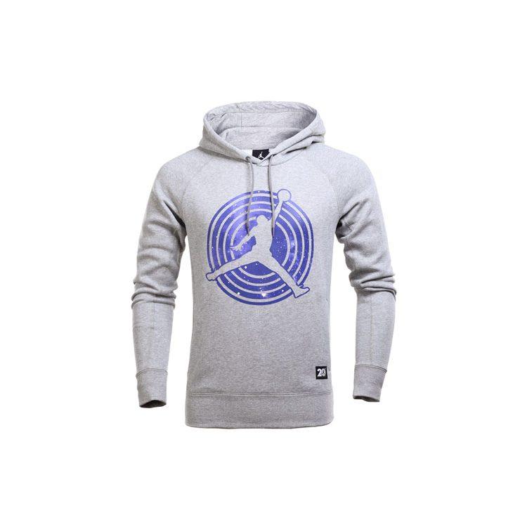 Jordan Air Jordan 11 Fleece Hoodie Casual Sports Fleece Lined Pullover Sweatshirt Men's Gray 823715-063