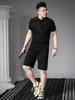 European Style 2026 New Trendy Brand Velvet Print Polo Shirt for Men, Summer Fashion Rhinestone Turn-Down Collar Short-Sleeve T-Shirt for Men