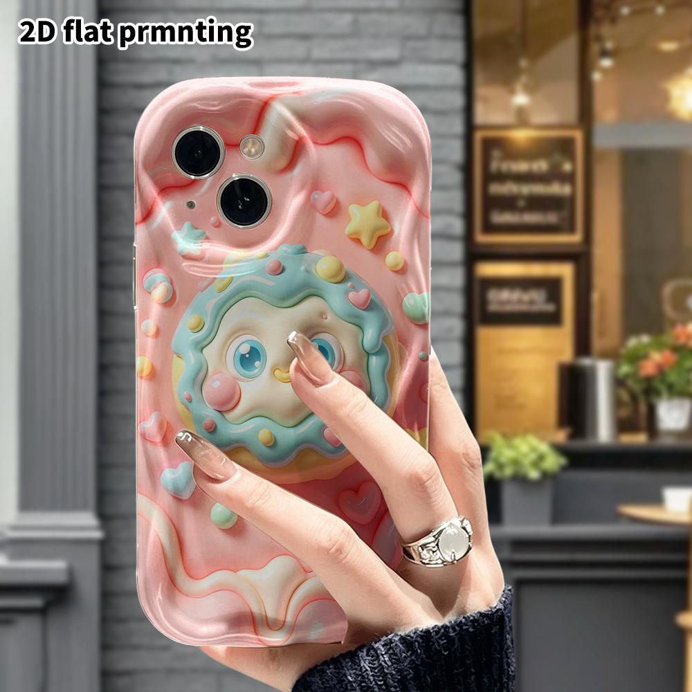 Чехол для телефона: 2D плоский дизайн, подходящий для защитного чехла iPhone 18 17 16 15 14 13 Pro, птичка-пончик, идеальный рождественский и хэллоуинский подарок