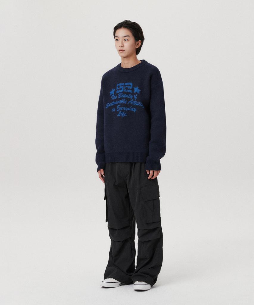 AMES-WORLDWIDE 52 Jacquard Sweater Navy(Am2Efuk600A)