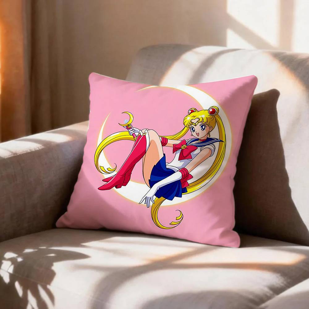 Cute Magical Girl SSailor Moon Pillow Case Pattern Printed Pillowcase For Living Room Sofa Cushion Cover