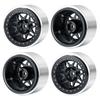 TRZX 2.9" Beadlock Wheel Rims, Aluminum Rim Hubs for Axial 1/6 SCX6 AXI05000 AXI05001 RC Crawler Cars (4-Piece Black)