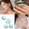 Sea Ring Ocean Jewelry Set Fashion Earrings Girls Fashion Pendant Necklace Ocean Themed Jewelry Set for Woman and Man