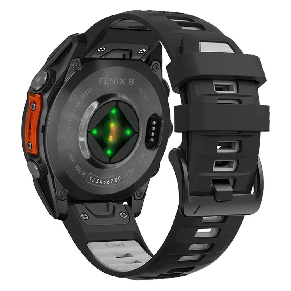 QuickFit 26mm 22mm 20mm Two Tone Silicone Strap for Garmin Fenix 8 E 7X 7 7S Pro 6X 6 6S Pro 5X 5S 5 Plus Bracelet Band