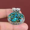 Медный кулон Chrysocolla из стерлингового серебра 925 пробы, подвеска из драгоценного камня ручной работы, винтажные ювелирные изделия, подарки для нее, уникальный кулон, серебряные ювелирные изделия