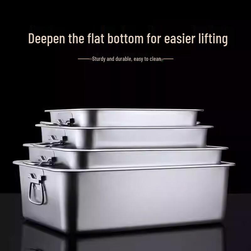 Venus Stainless Steel Deep Rectangular Buffet Pan with Handles