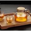 1000ml Heat Resistant Glass Herbal Teapot Glass Jug with Bamboo Lid