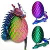 1/2Pcs 3D Printed Dragon With Egg Articulated Dragon Full Body Joints Can Move Rotatable Articulated Desktop Creative Kids Toys