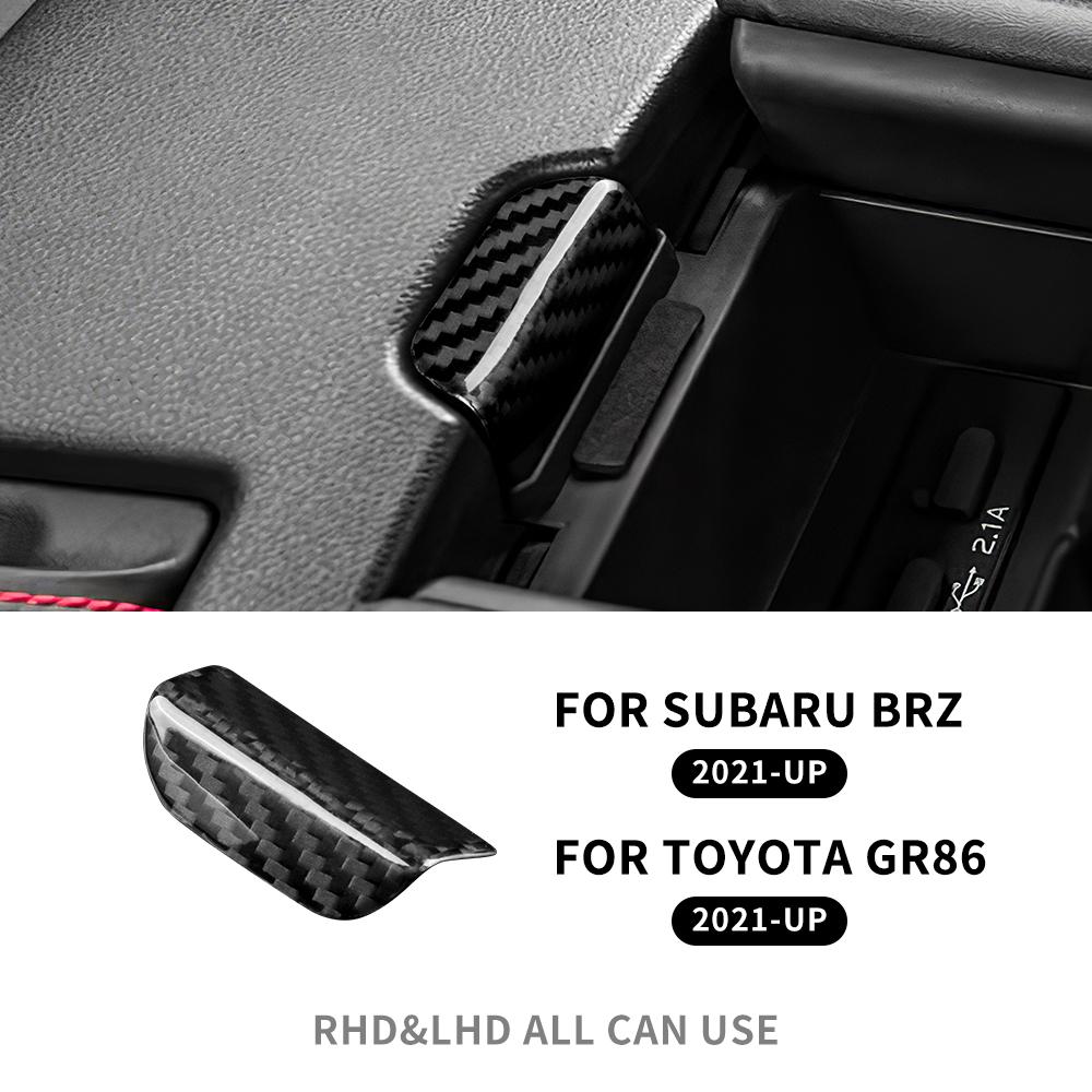 Наклейка из настоящей твердой углеродной фибры для Subaru BRZ Toyota GR86 2025 2025 2025 2025 Декор кнопки центрального подстаканника Внутренние аксессуары