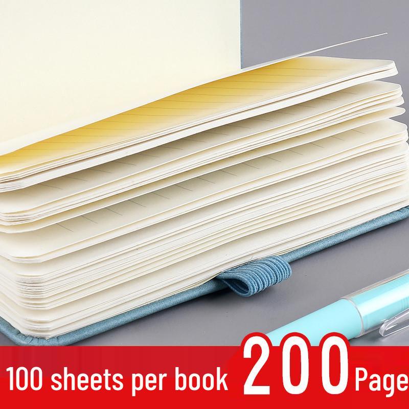 A7 Pocket-Size Portable Skin-Feel Notebook - A5 Student Diary & Mini Meeting Planner with Strap