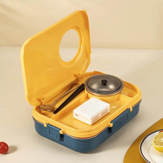 1 комплект контейнера для пищевых продуктов объемом 1100 мл, 3 отделения, ланч-бокс Bento из нержавеющей стали, не содержащий BPA, с