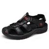 2023 New Style Men's Genuine Leather Closed Toe Sandals for Casual Beach Wear