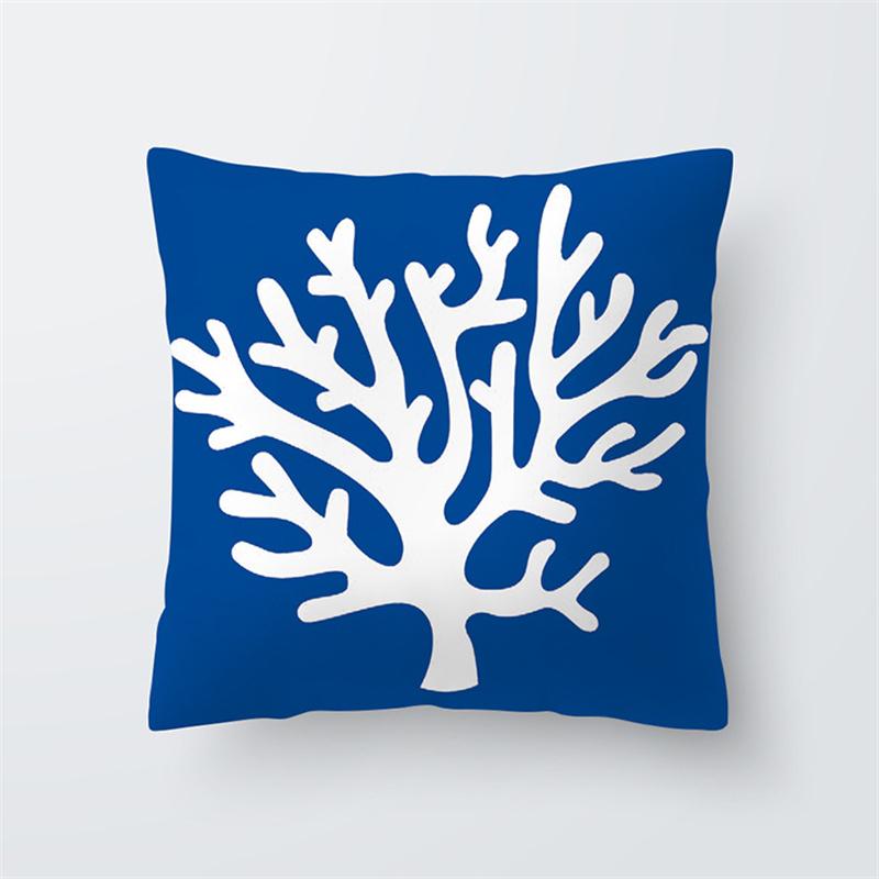 Синий океан морская звезда био принт узор наволочка для дома гостиная диван украшения квадратная подушка наволочка 45x45 см