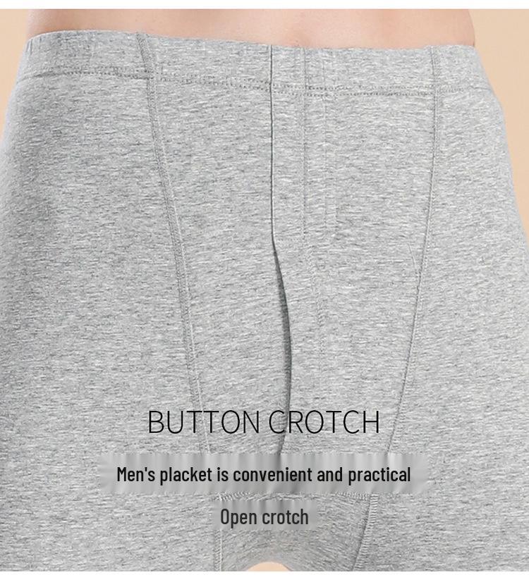 Унисекс Хлопковый Комплект Теплого Белья Облегающего Кроя с Круглым Вырезом - Большой Размер, Осень/Зима