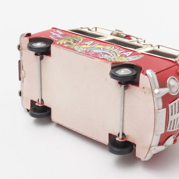 Гавайская миниатюрная машинка Игрушечная машинка Миниатюрная машинка Жестяная Доска для серфинга Универсал Автобус М (красный)