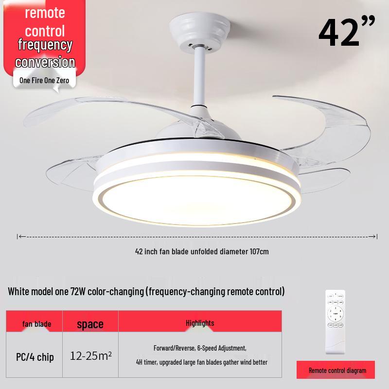 Умный потолочный вентилятор с регулируемой частотой и люстрой для гостиной, спальни и ресторана