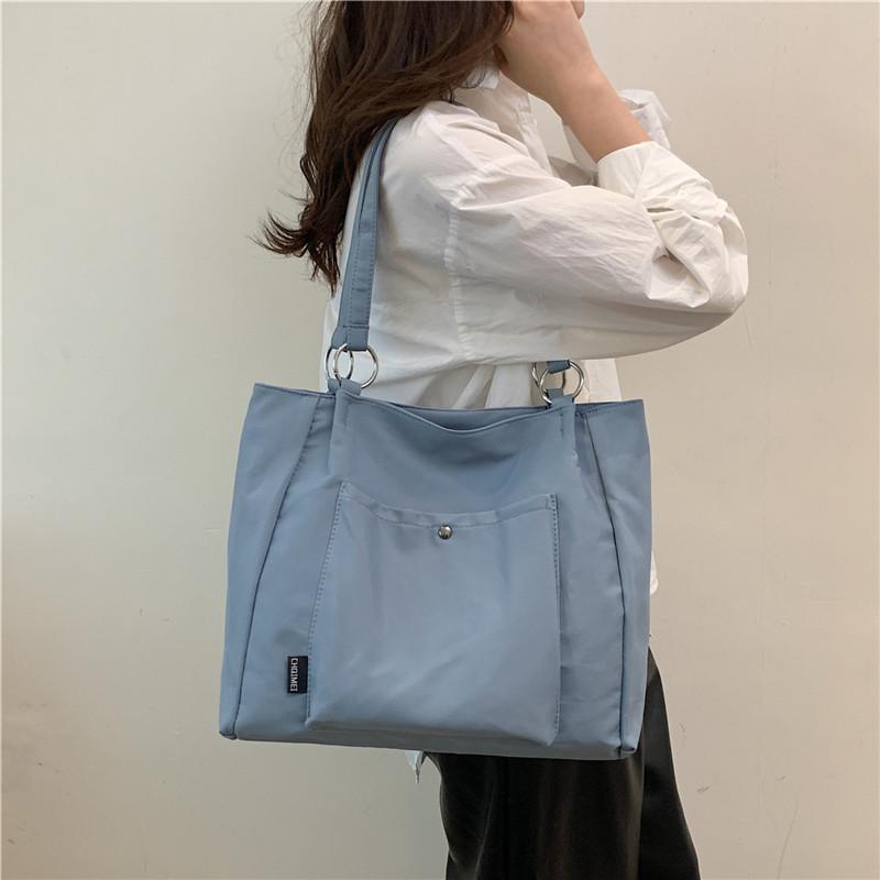 Холщовая сумка большой емкости, женская сумка на плечо, однотонная сумка-тоут