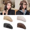 Solid Color Beret Hat Adjustable Artist Painter Cap New Painter Hat Autumn Winter