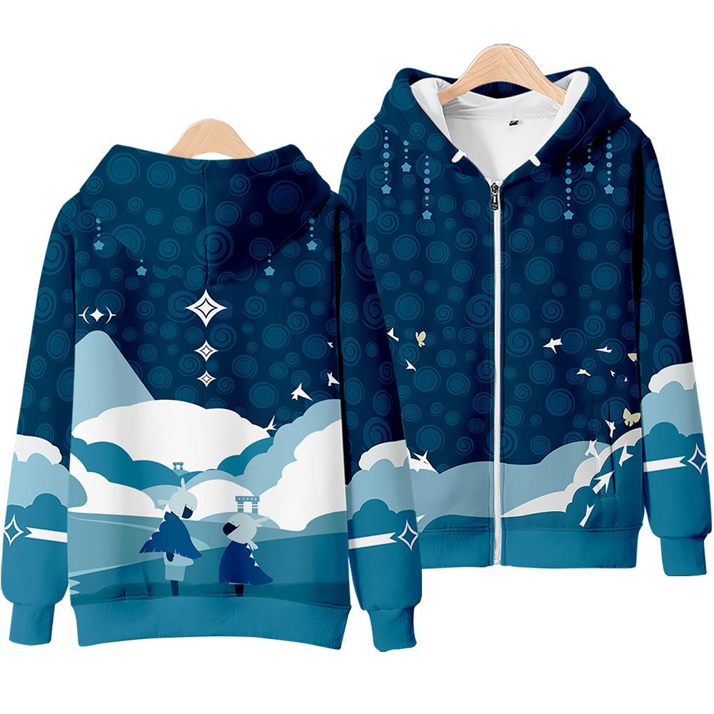 2025 Sky Children of The Light 3D Print Zop Up Женская/Мужская толстовка с капюшоном Уличная одежда Косплей Куртка с капюшоном на молнии Верхняя одежда