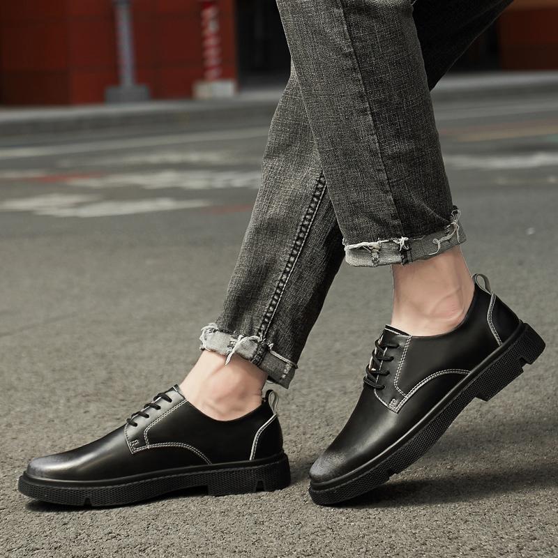 FashionNew High Quality Genuine Leather Men Shoes Spring Autumn Man Casual Handmade Tooling Mens Outdoor Shoes Male Lace-Up Basic Shoes