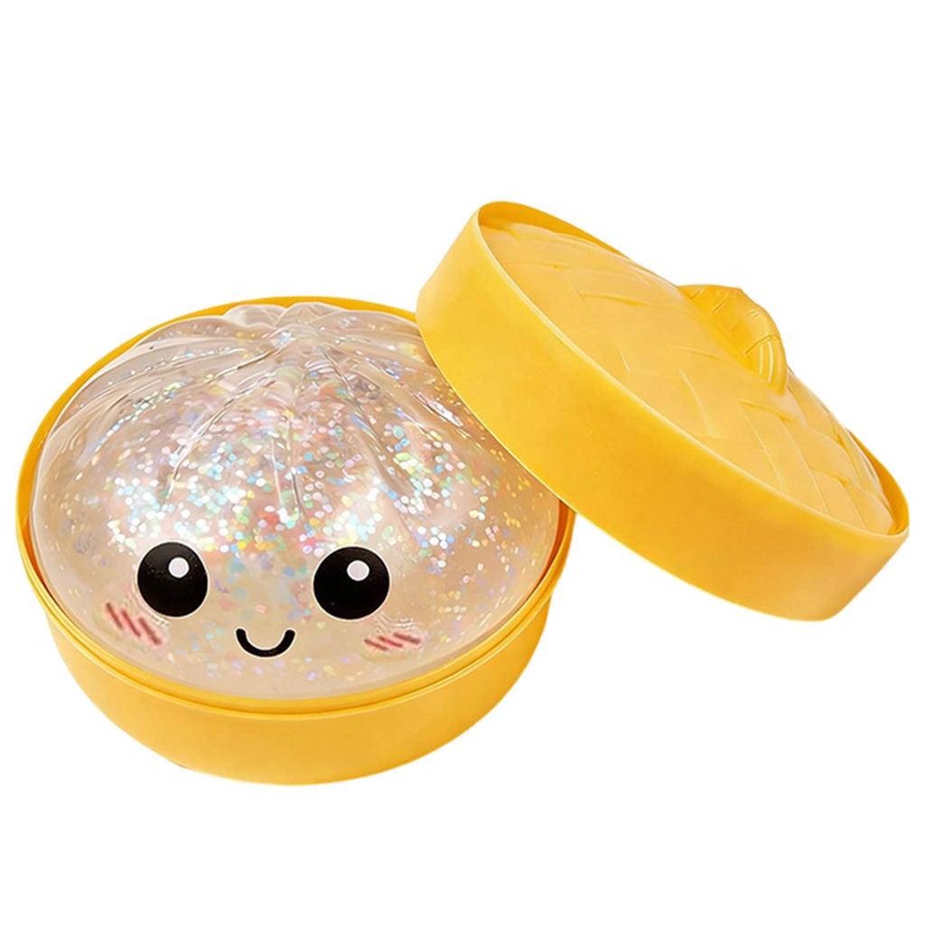 Glitter Dumpling Fidget Toy Soft Dumpling Bun Simulation Fidget Toy Birthday Party Favors Gifts for Kids and Adults