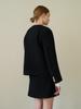 Step Around Setup_A-Line Boucle Alpaca Mini Skirt_Black