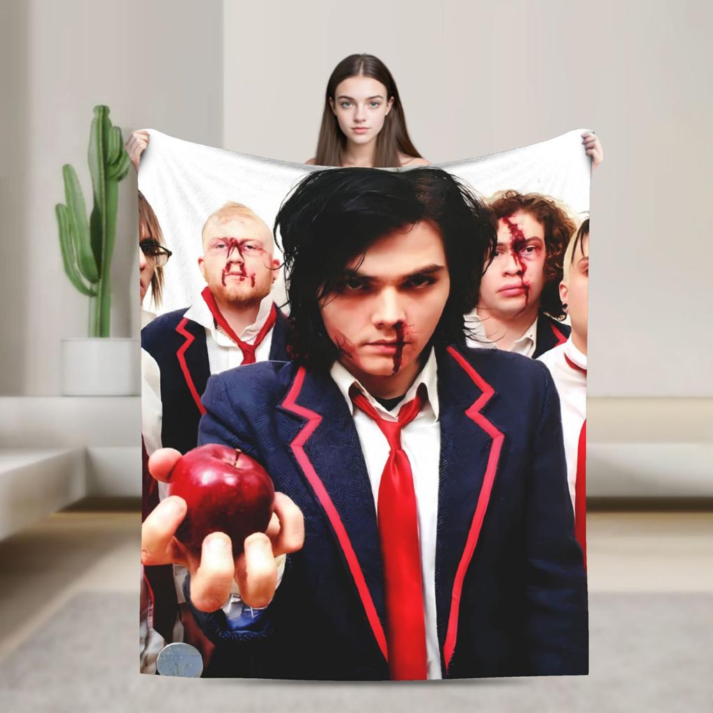 My Chemical Romance Band Flannel Blanket Winter Soft Durable Throw Blanket for Home Decor Novelty Bedspread Sofa Bed Cover
