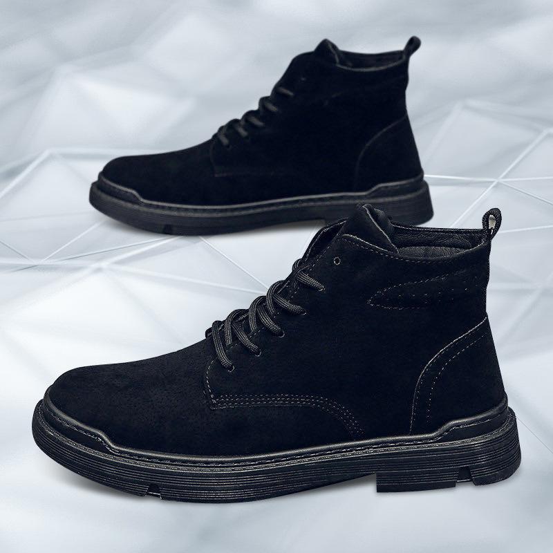 Fashion Men's High Top Work Shoes Fashion Boots Men's Casual Tooling Shoes Zapatos De Hombre Platform Boots Men Black Shoes for Men