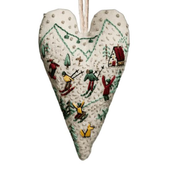 Набор для вышивания рождественского украшения, подвеска ручной работы в форме сердца, DIY украшение для подвешивания на елку, праздничная атмосфера вечеринки