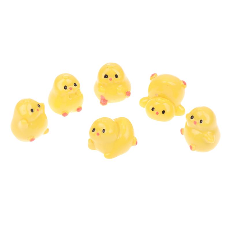 3/6 шт. Полимерные украшения для интерьера автомобиля, на панель приборов, кнопку, для дома, спальни, офиса, гостиной, мини-желтый цыпленок, украшение для автомобиля, подарок